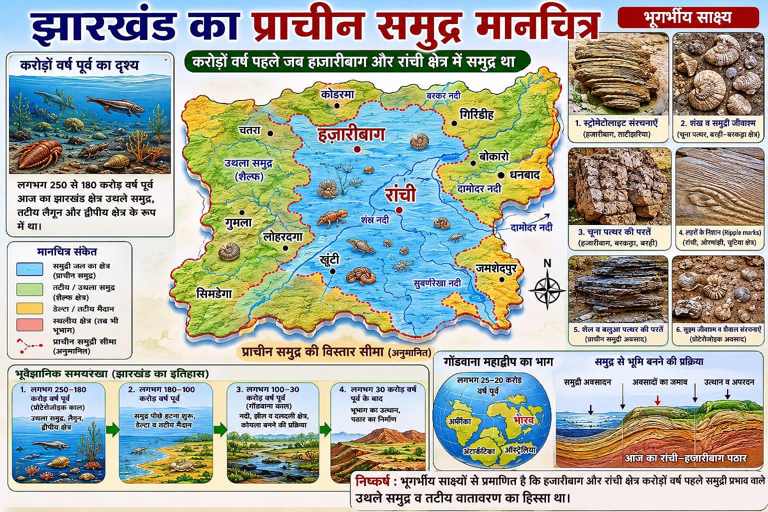 झारखंड में भी करोड़ों साल पहले था समुद्र